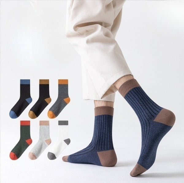 Color Block Crew Socks for Men | Breathable and Sweat-Absorbent