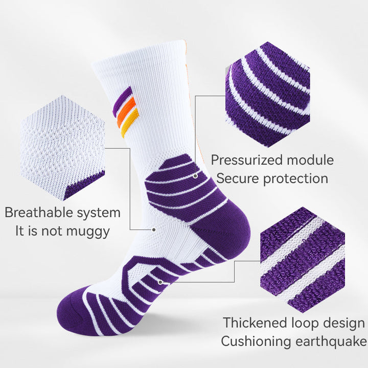 Breathable Non-slip Professional Basketball Crew Socks for Men 