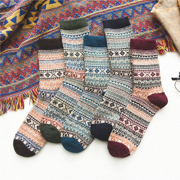 Men's Small Diamond Shaped Quarter Wool Socks