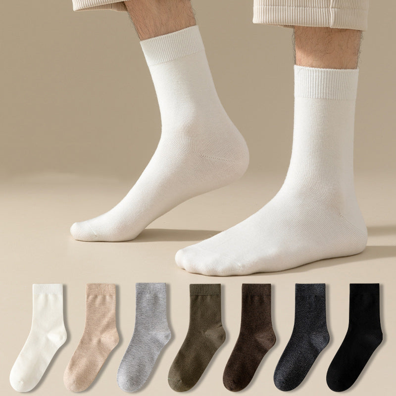 Simple Solid Color Quality Men′s Socks for Sweat Absorption