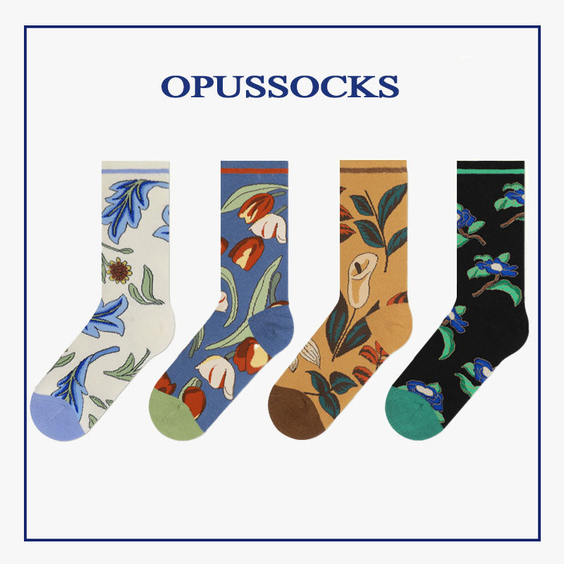 Mid-tube ins style breathable sweat-absorbent and deodorant women's socks